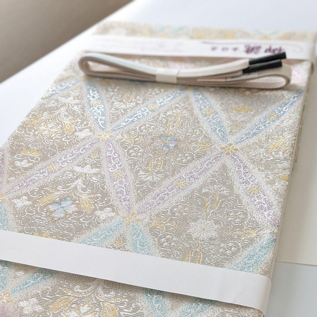 正絹西陣織金華山織螺鈿七宝花菱有栖川謹製高級袋帯 - メルカリ