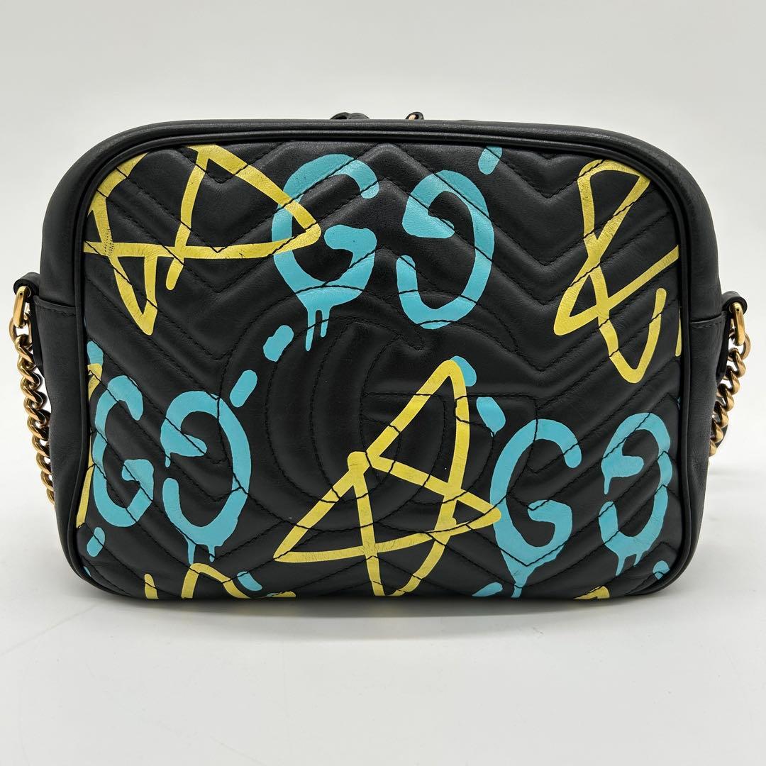 美品】グッチ GG マーモント ゴースト チェーンショルダーバッグ