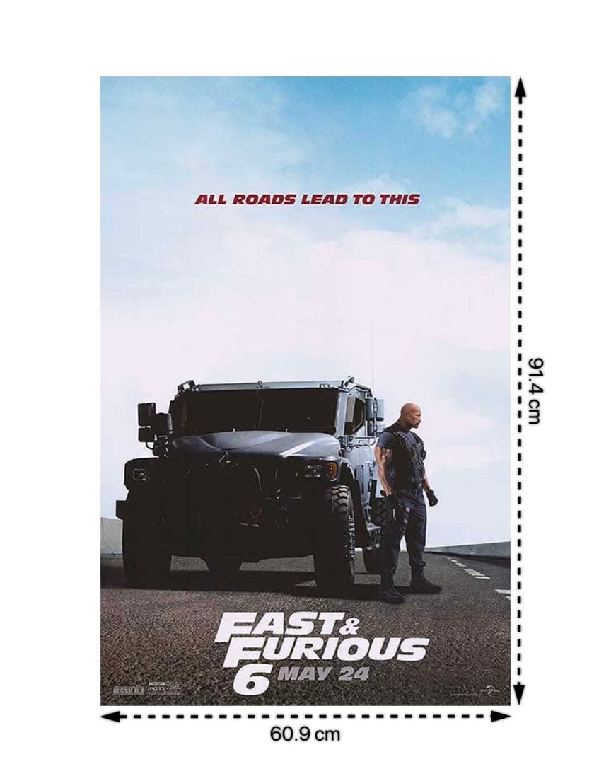 枚数限定*映画館用片面印刷ポスターUS版:Fast & Furious 6 - メルカリ