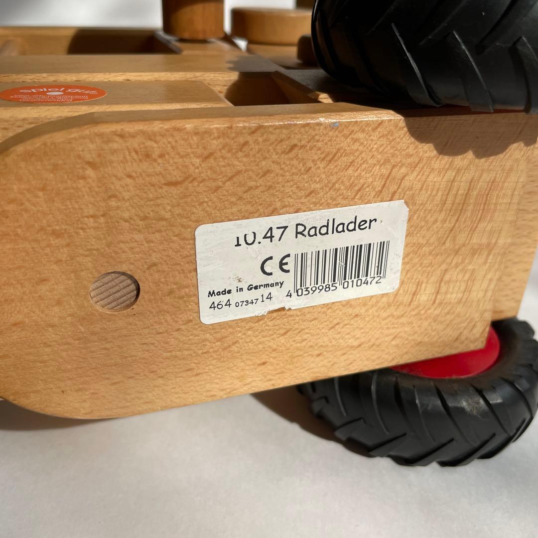 美品 ドイツfagus社のブナの木で作られた働く車ホイールローダー