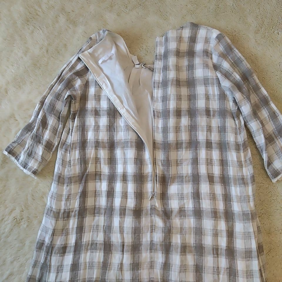 chloe クロエ ガールズ ワンピース チェック柄 六分袖 ミニ丈 150cm