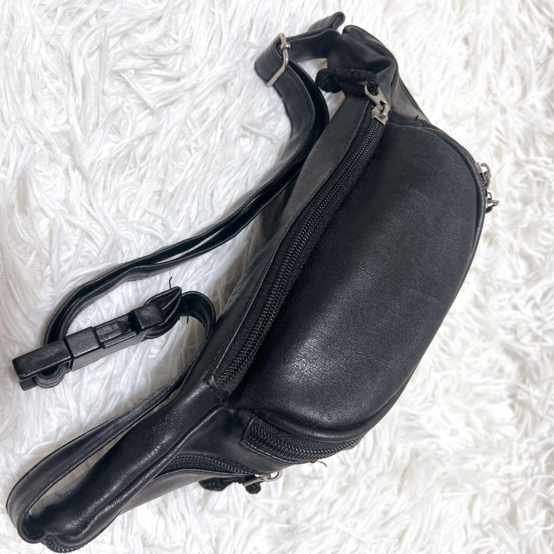 美品】ハーレーダビッドソン 本革レザー ウエストポーチ ボディバッグ