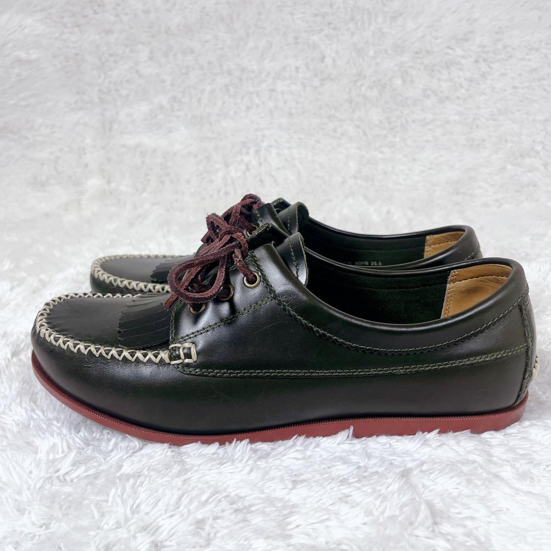 美品 REGALリーガル デッキシューズ レザー 脱着式 キルト 25.5cm