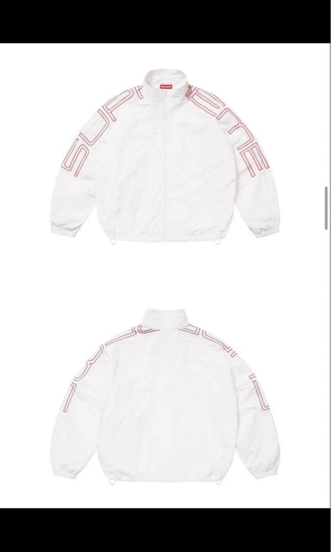 Spellout Embroidered Track Jacket ホワイト - メルカリ