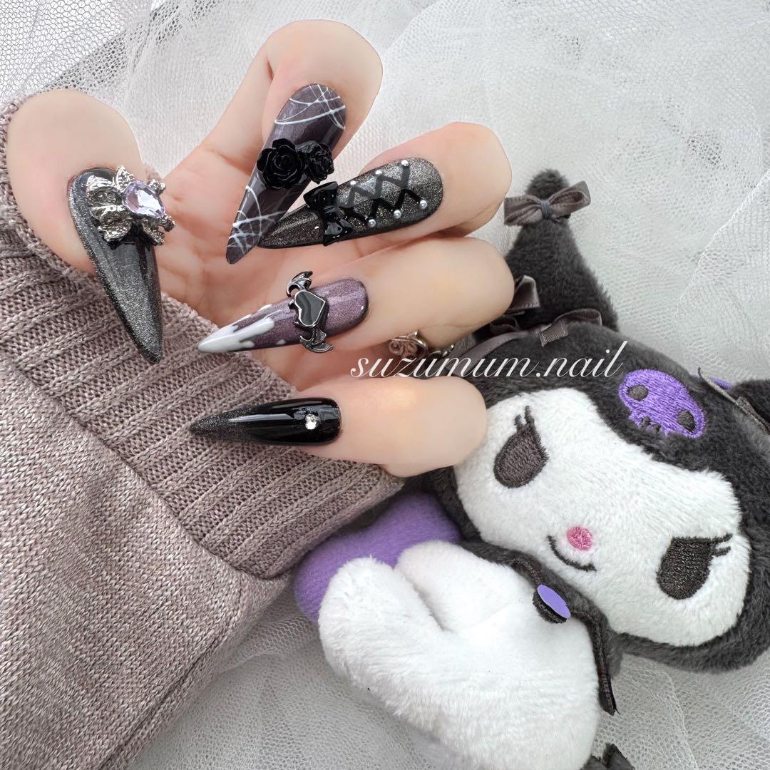 着画】地雷系 病みかわ 量産型ロングネイル 概念ネイル メンヘラ