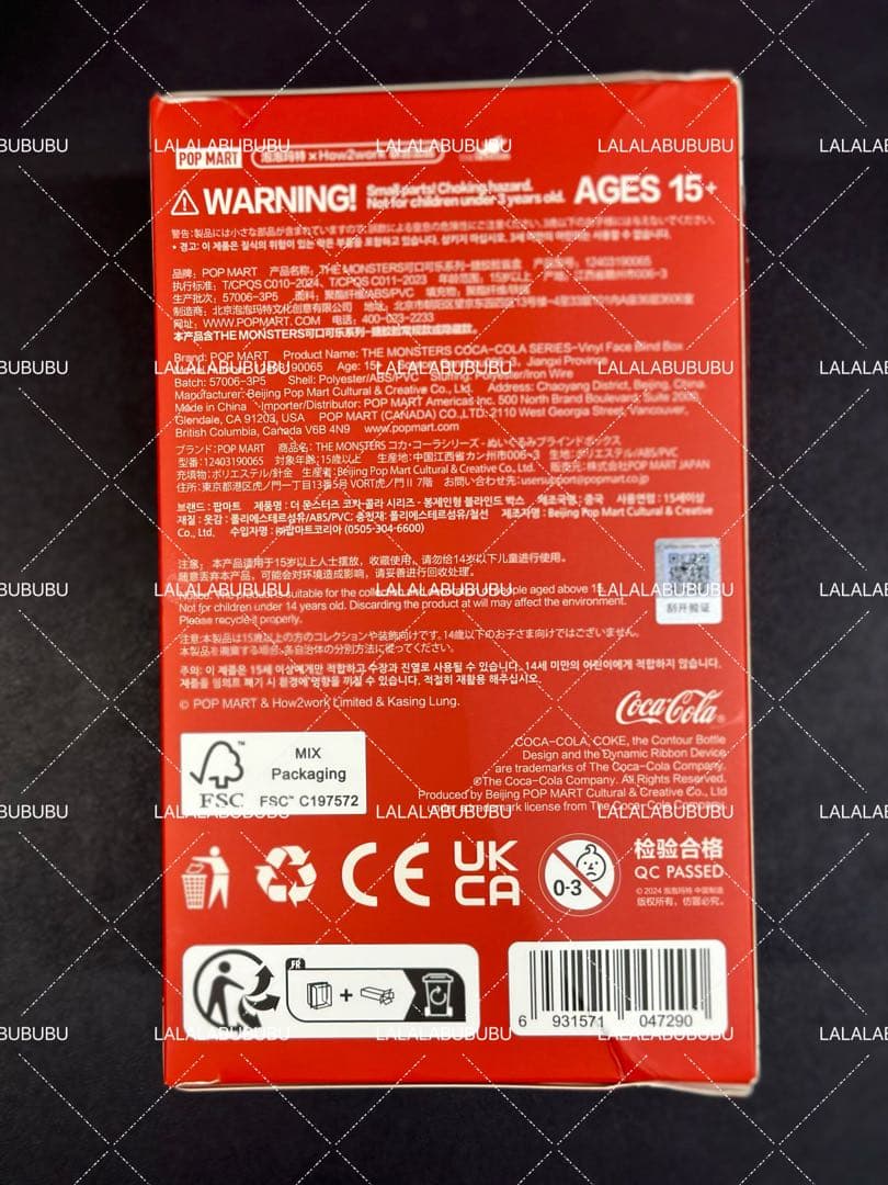 コーラ ラブブ LABUBU 未開封 ポップマート 正規店購入1箱 - メルカリ