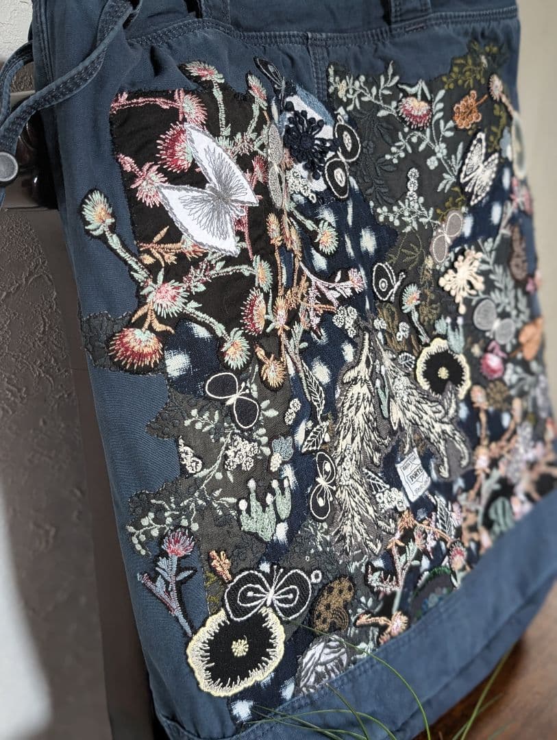 ガレ調《吉田カバンとWolf＆flower》藍染　古布　ミナ　pic　バック