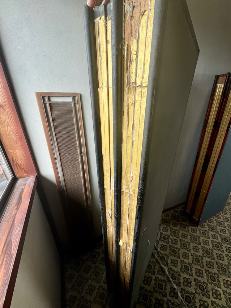 大型六曲屏風 筆名篠崎小竹 書道作品 金箔 六曲一双 屏風 江戸末