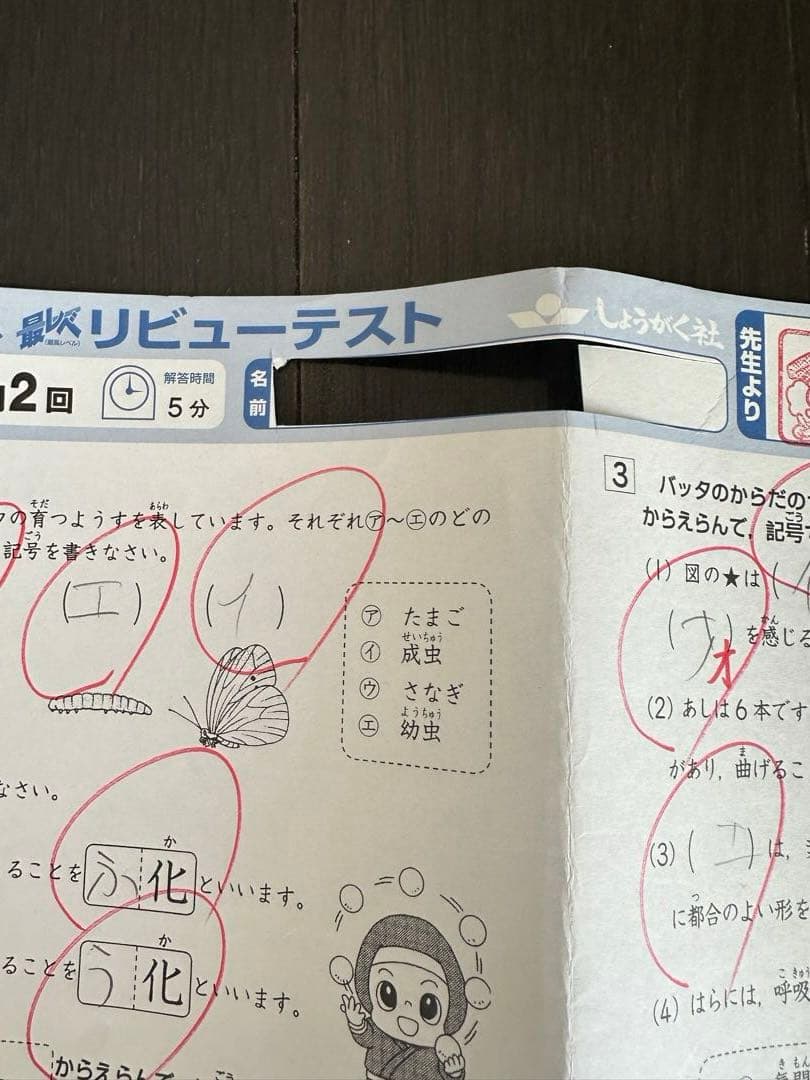 奨学社 小3 理科 1年分 しょうがく社 リビューテスト 実力テスト