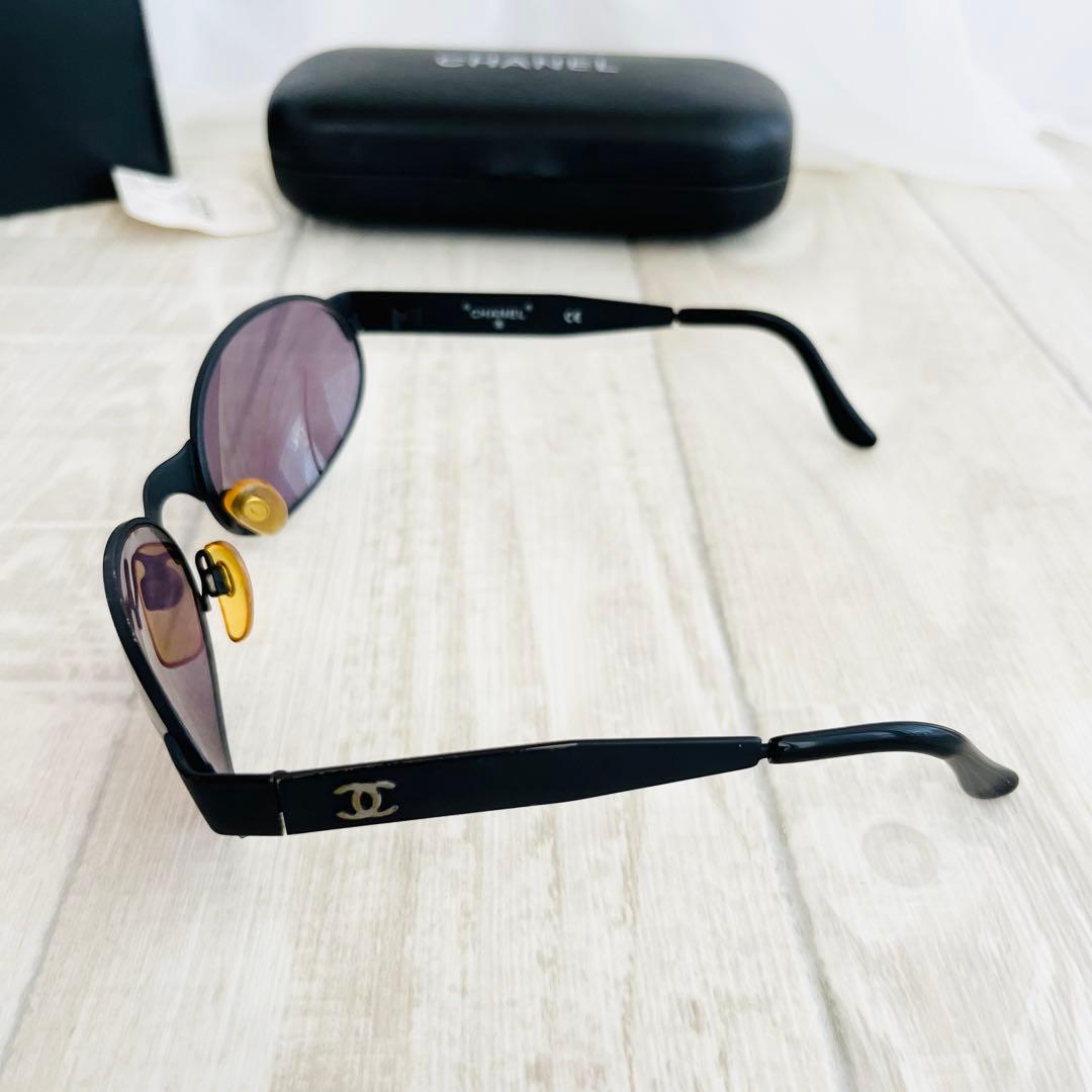 ヴィンテージ CHANEL サングラス 黒 ブラック ケース付き シャネル