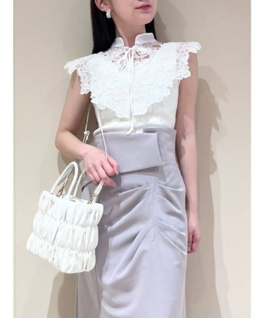 SNIDEL レースカラーノースリニット IVR - メルカリ