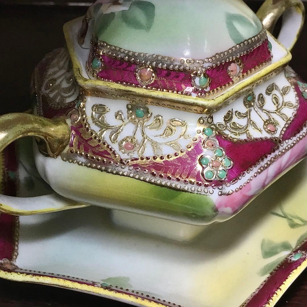 オールドノリタケ◇シュガーポット◇金彩 薔薇