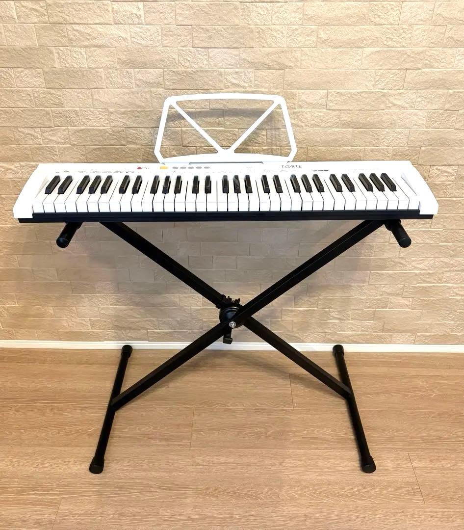 【美品】未使用マイク&未開封ヘッドホン&スタンド付属TORTE TSDK-61 Amazon | TORTE トルテ キーボード 軽量 スリム設計 61鍵 TSDK-61/WH