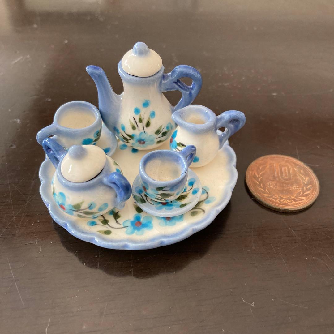 ミニチュア 陶器製 ティーセット 食器 ドールハウス - メルカリ