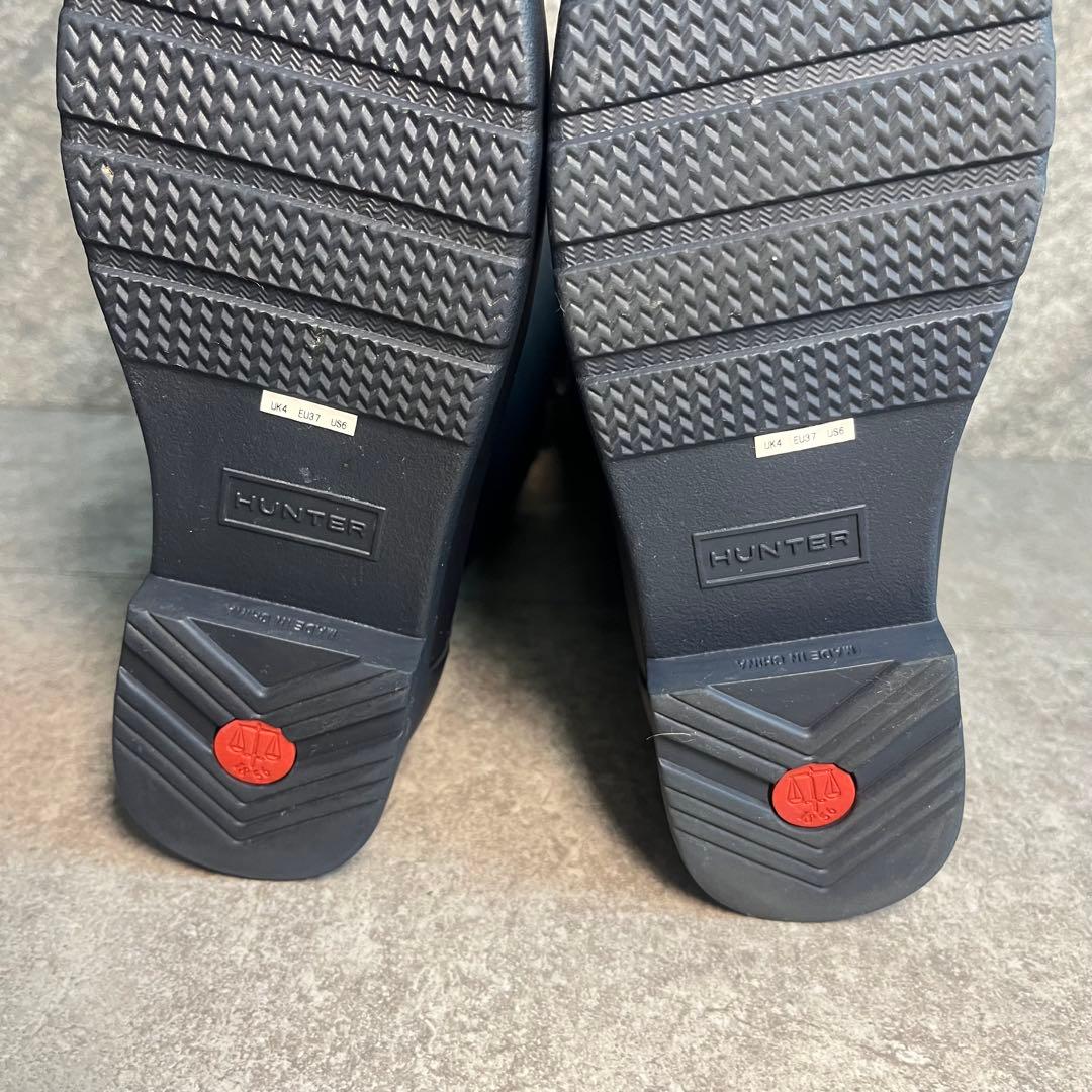 【新品】HUNTER ブラック 長靴 ロングレインブーツ　23.5cm バックル