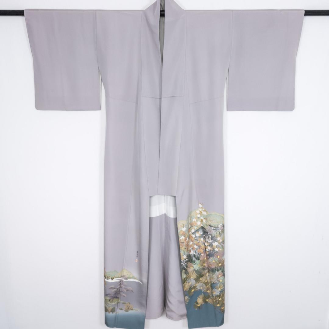 しおり様専用 R8SK87 色留袖 作家物 蘇州刺繍 清水寺 落款 上品 シルク