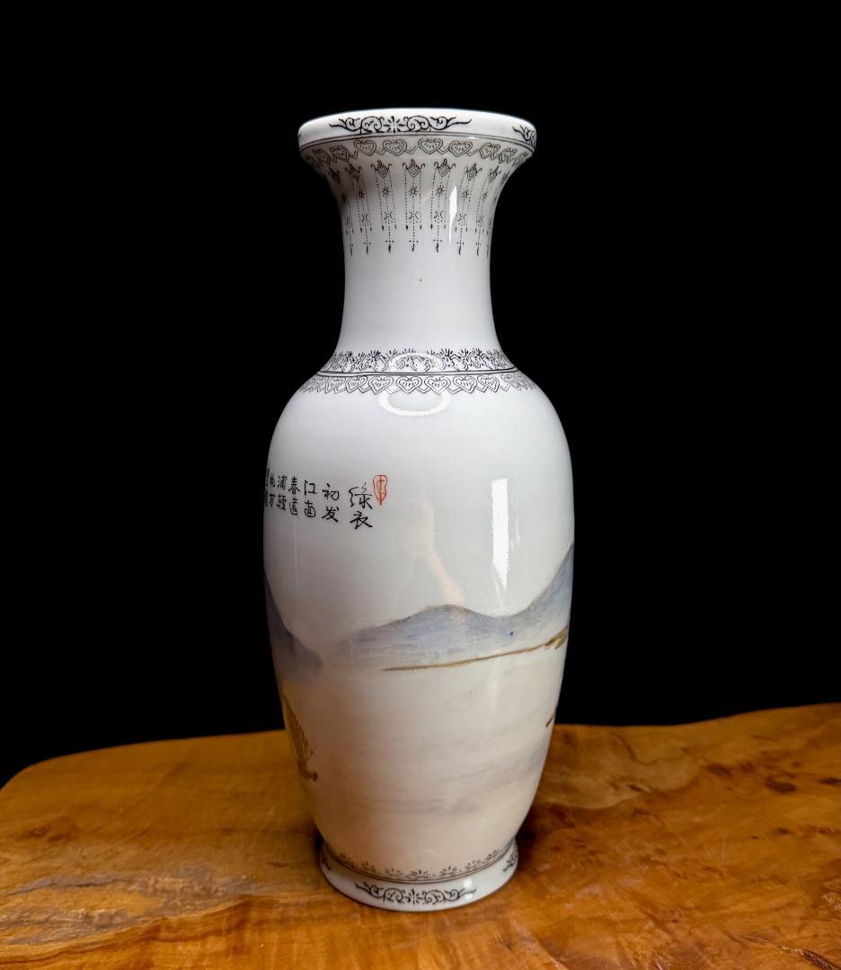 中国古美術 唐物 景徳鎮 粉彩 色絵 山水風景図 花瓶 高さ30.5cm - メルカリ