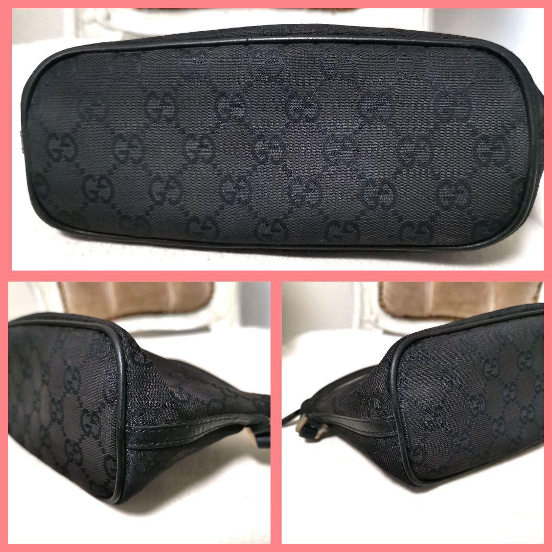 人気品】グッチGUCCI黒 GG柄アクセサリーポーチ ワンショルダーバッグ