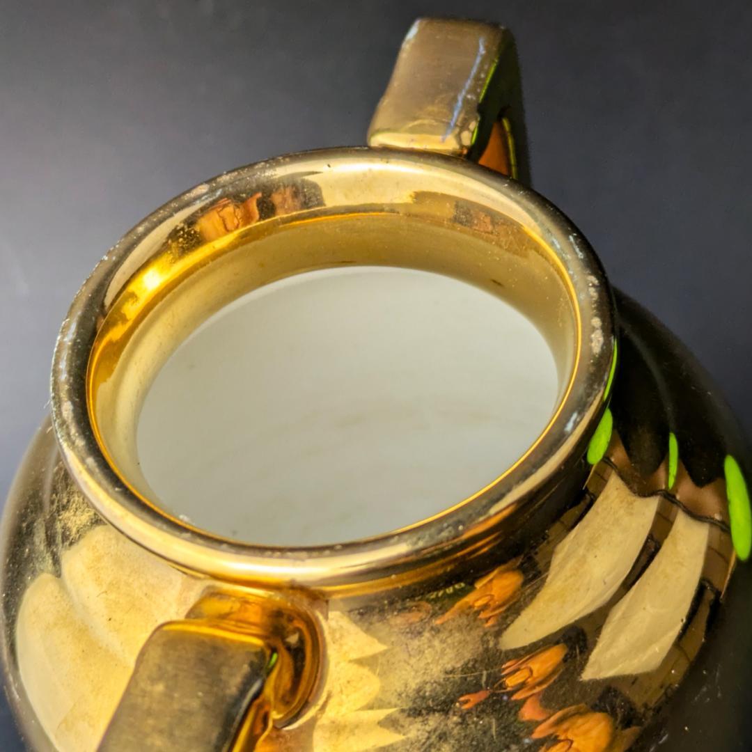 ノリタケ 森村組 金彩 “Mリース”ミニチュア花瓶 アンティーク輸出品