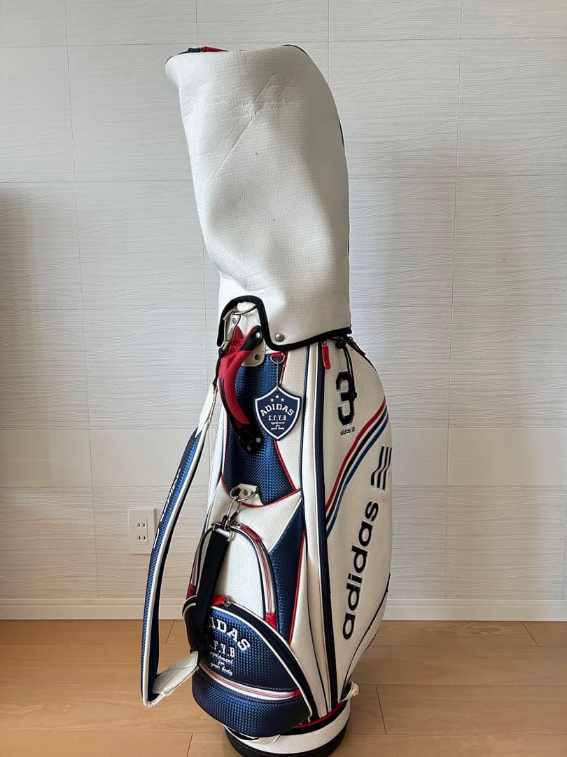 adidas ゴルフバッグ キャディバッグホワイトネイビー - メルカリ