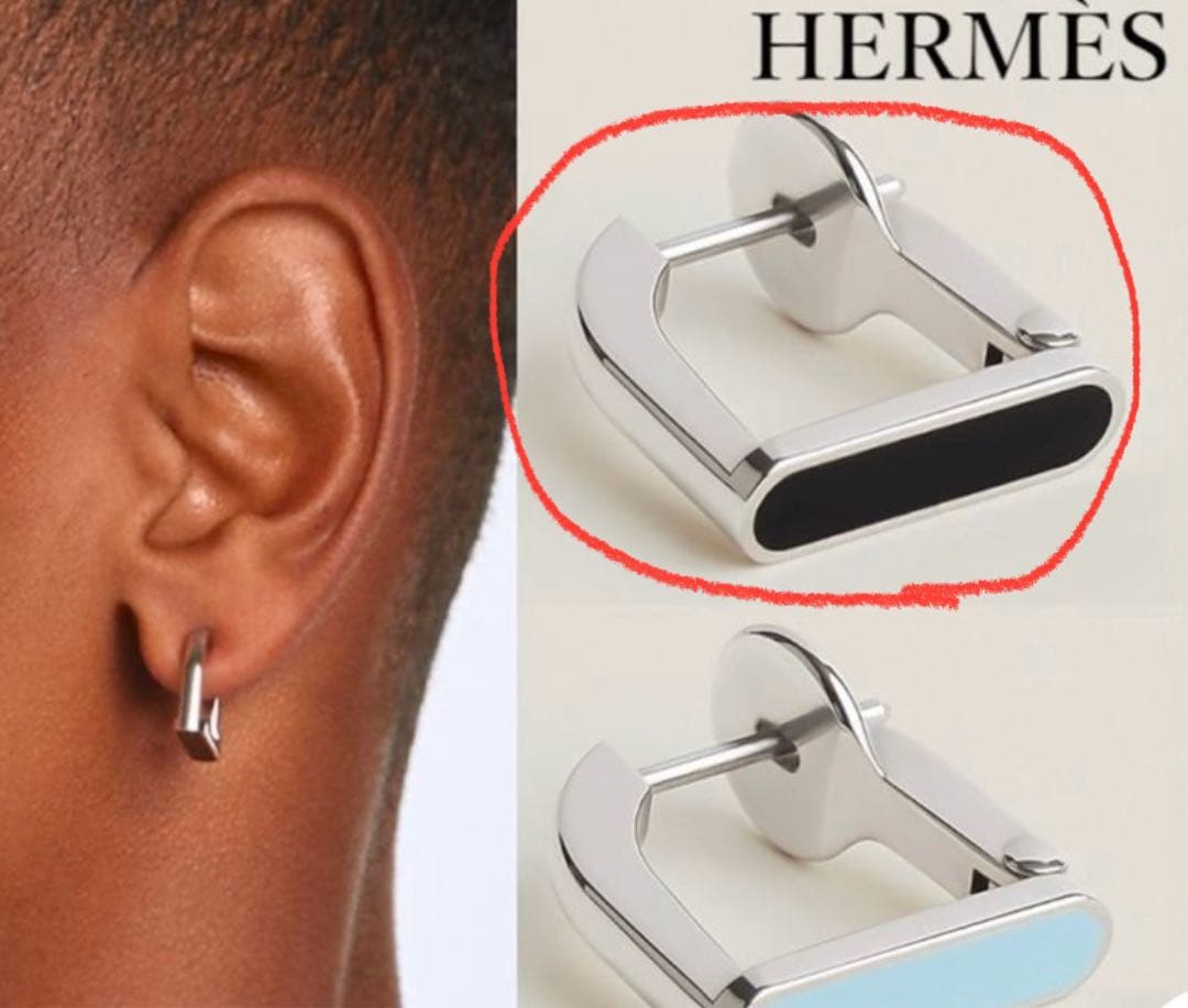 エルメス HERMES シングルピアス 《エトリエ》 ブラック - メルカリ