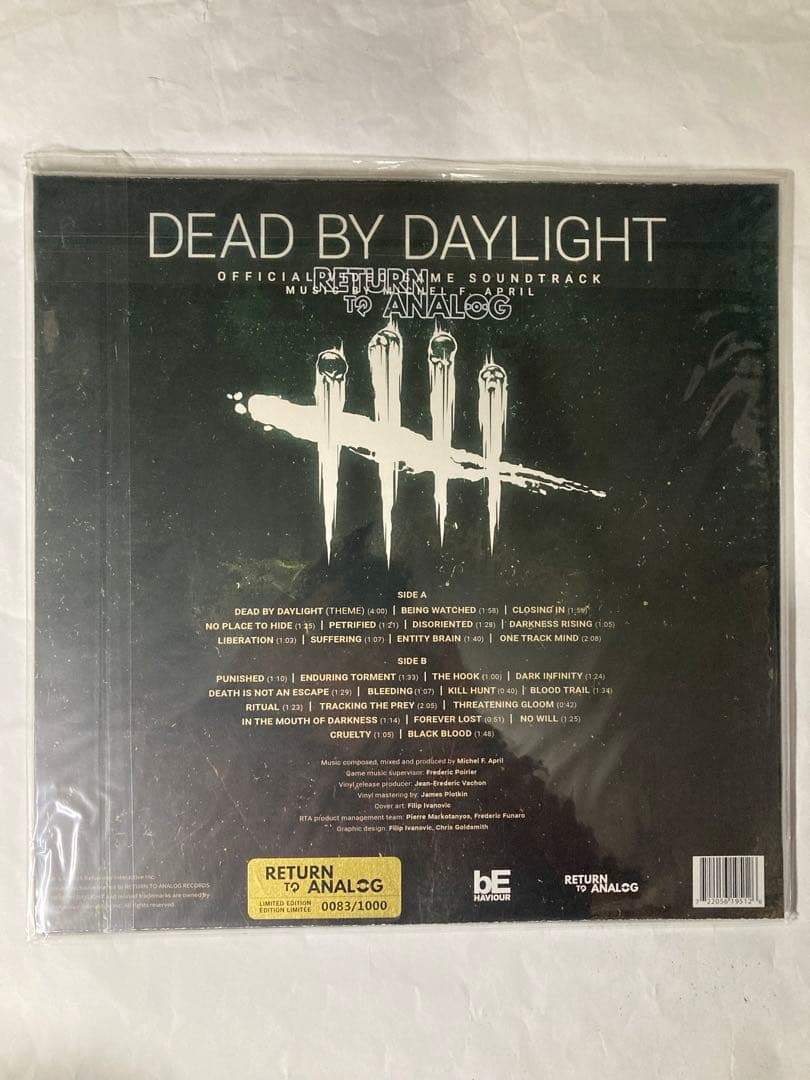 入手困難全世界限定1000枚Dead By Daylightレコード