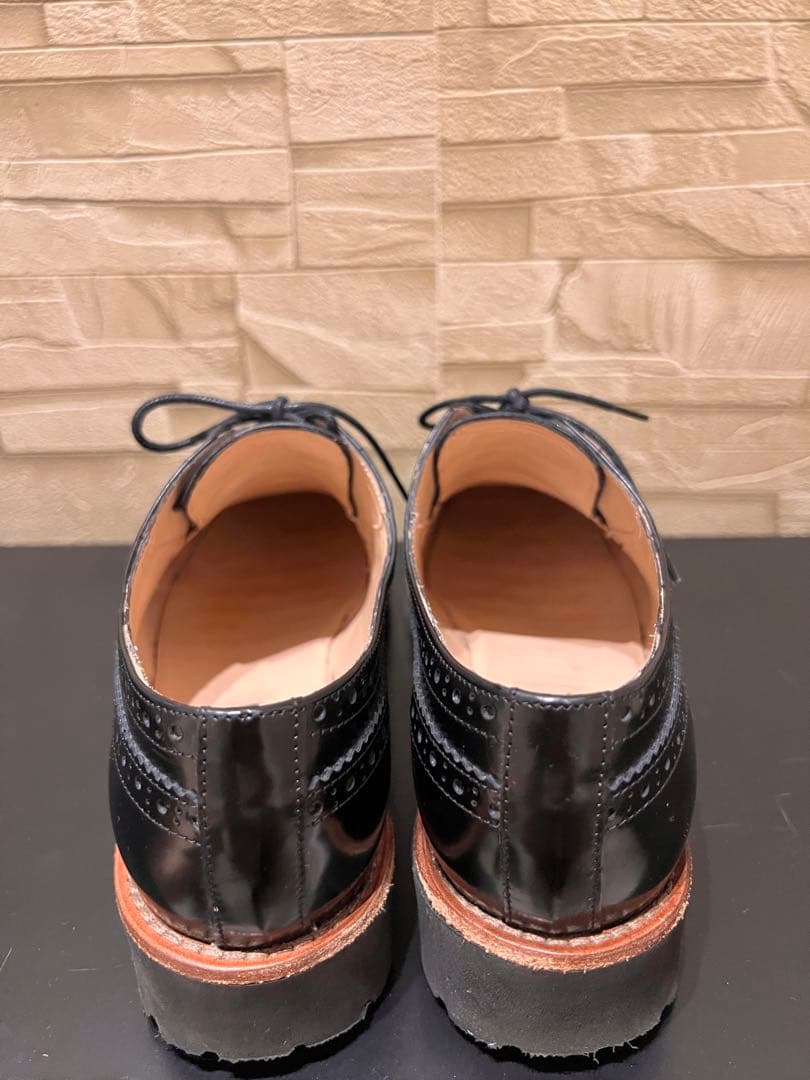 美品』ファビオルスコーニ レースアップ 黒 ローファー チャーチ