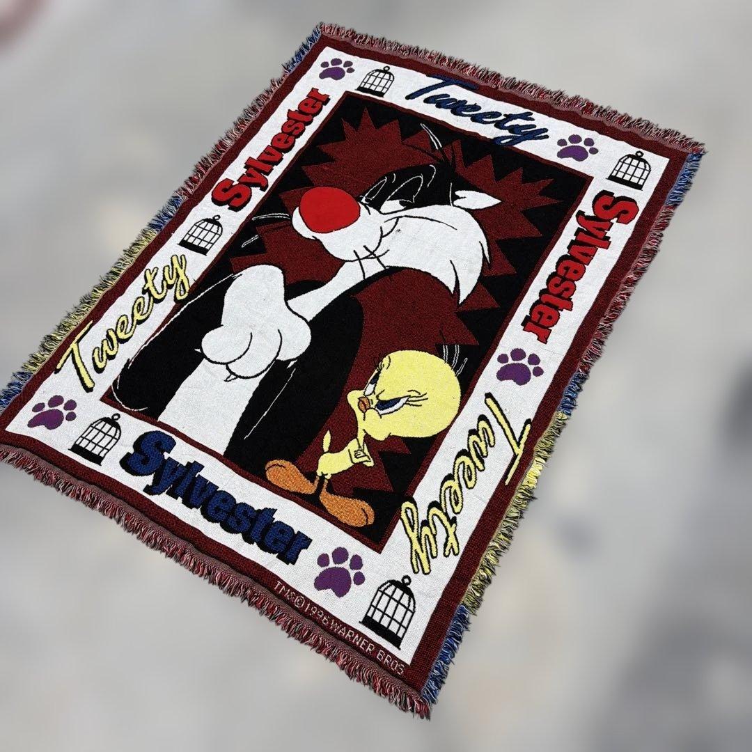 トゥイーティー シルベスター　ブランケット　ラグ　142x109 トゥイーティー シルベスター ブランケット ラグ 142x109
