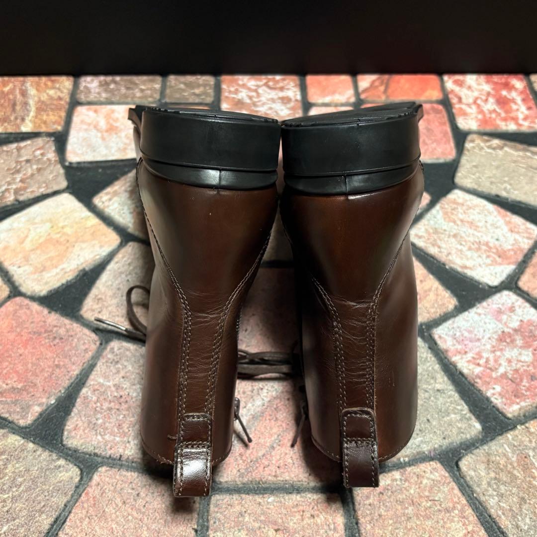 エコー ショートブーツ クラシック 15 本革 サイドジップ　24.0cm 茶