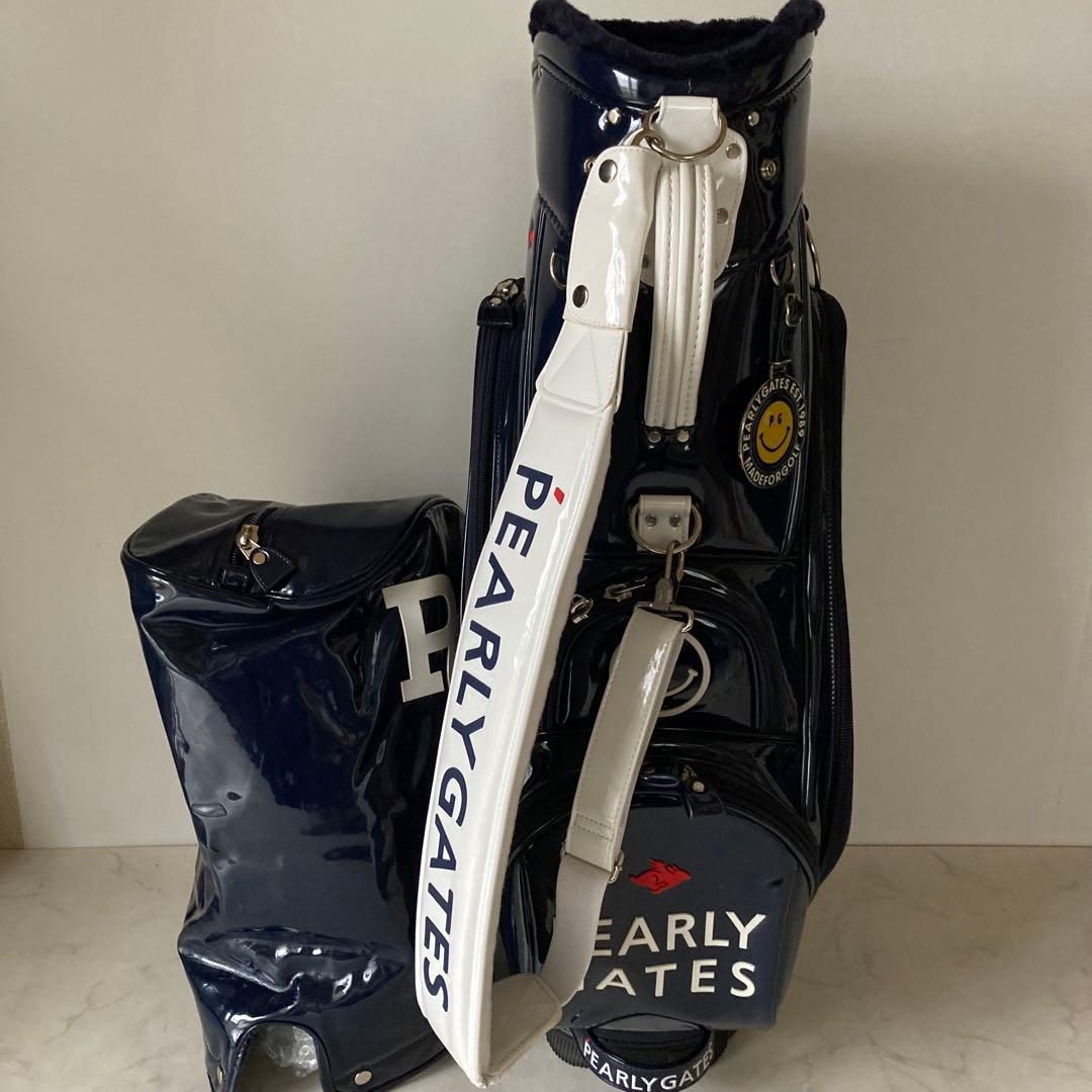 ⛳️美品 ユニセックス パーリーゲイツ エナメルキャディバッグ紺
