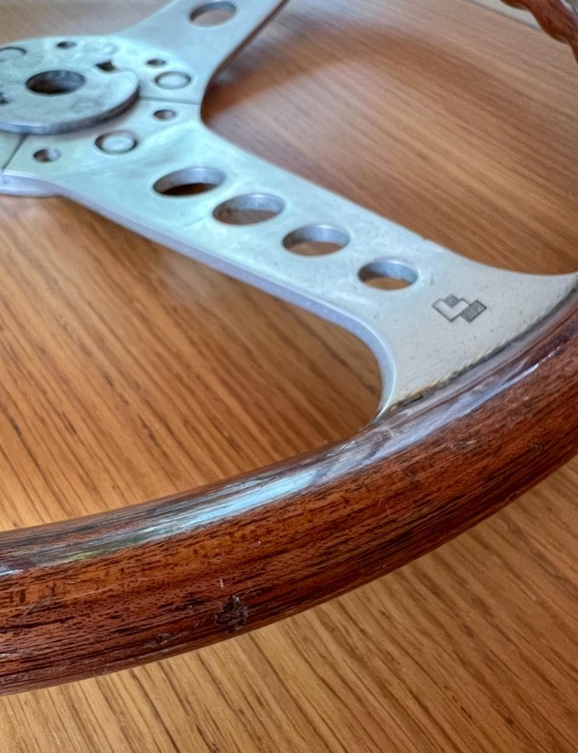 レスレストン グランプリ ウッドステアリング 390mm カラー付き 当時