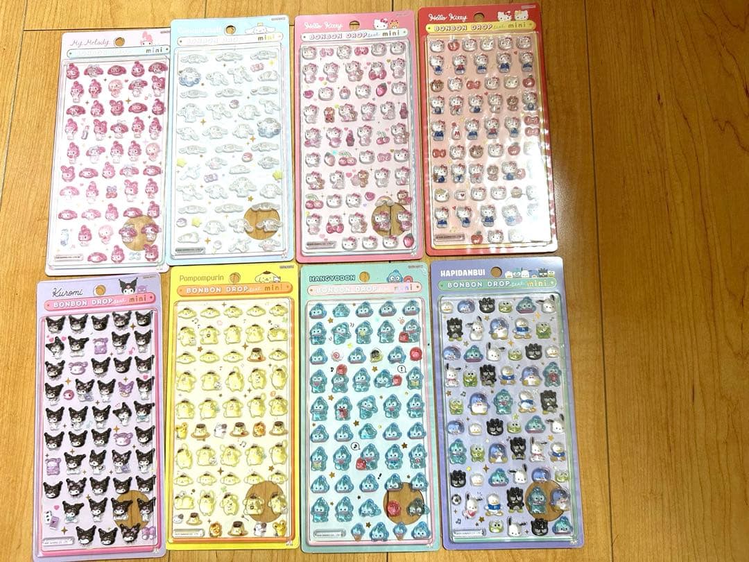 ボンボンドロップシールミニ サンリオ 8種 正規品 フルコンプリート