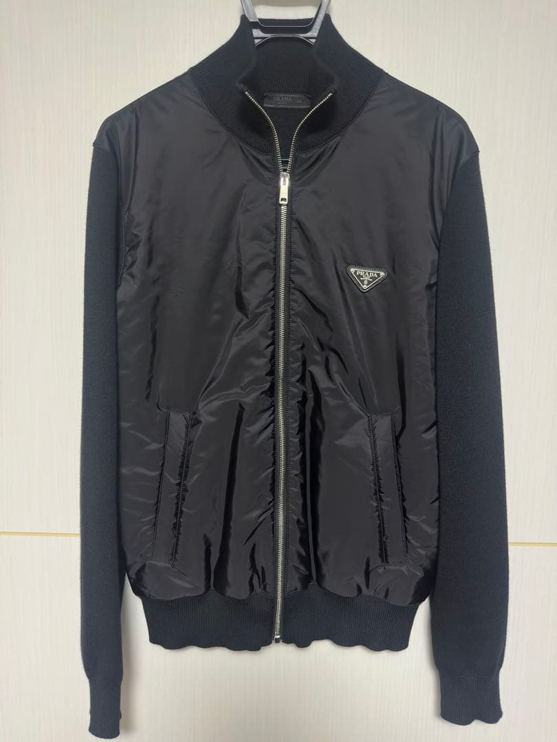 K*G様 PRADA プラダ　ナイロンニットジャケット サイズ48 PRADA ナイロン切替ニットジャケット 08aw メンズ SIZE 46 プラダ