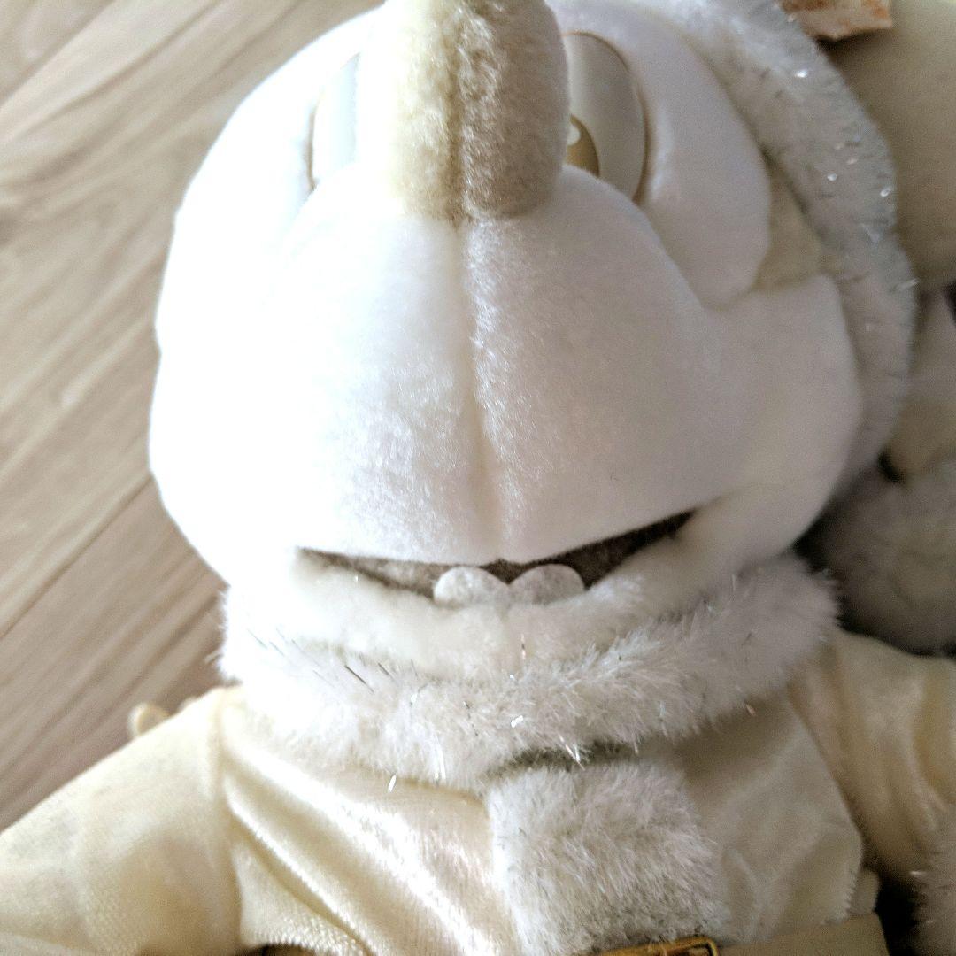 タグ付レトロ ディズニー ホワイトミッキー クリスマス ぬいぐるみ