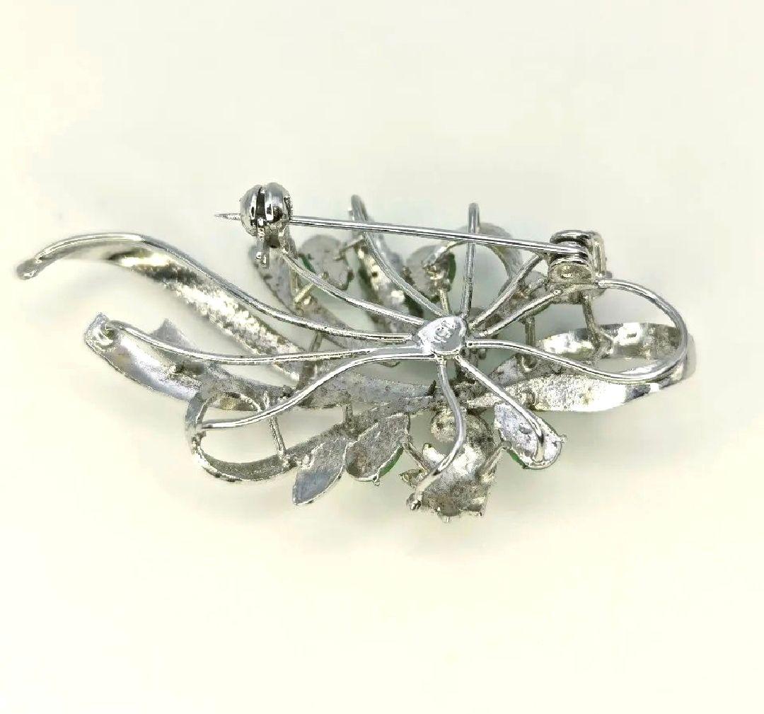 ヴィンテージ翡翠ブローチ（18K刻印）1960年代 レトロデザイン - メルカリ