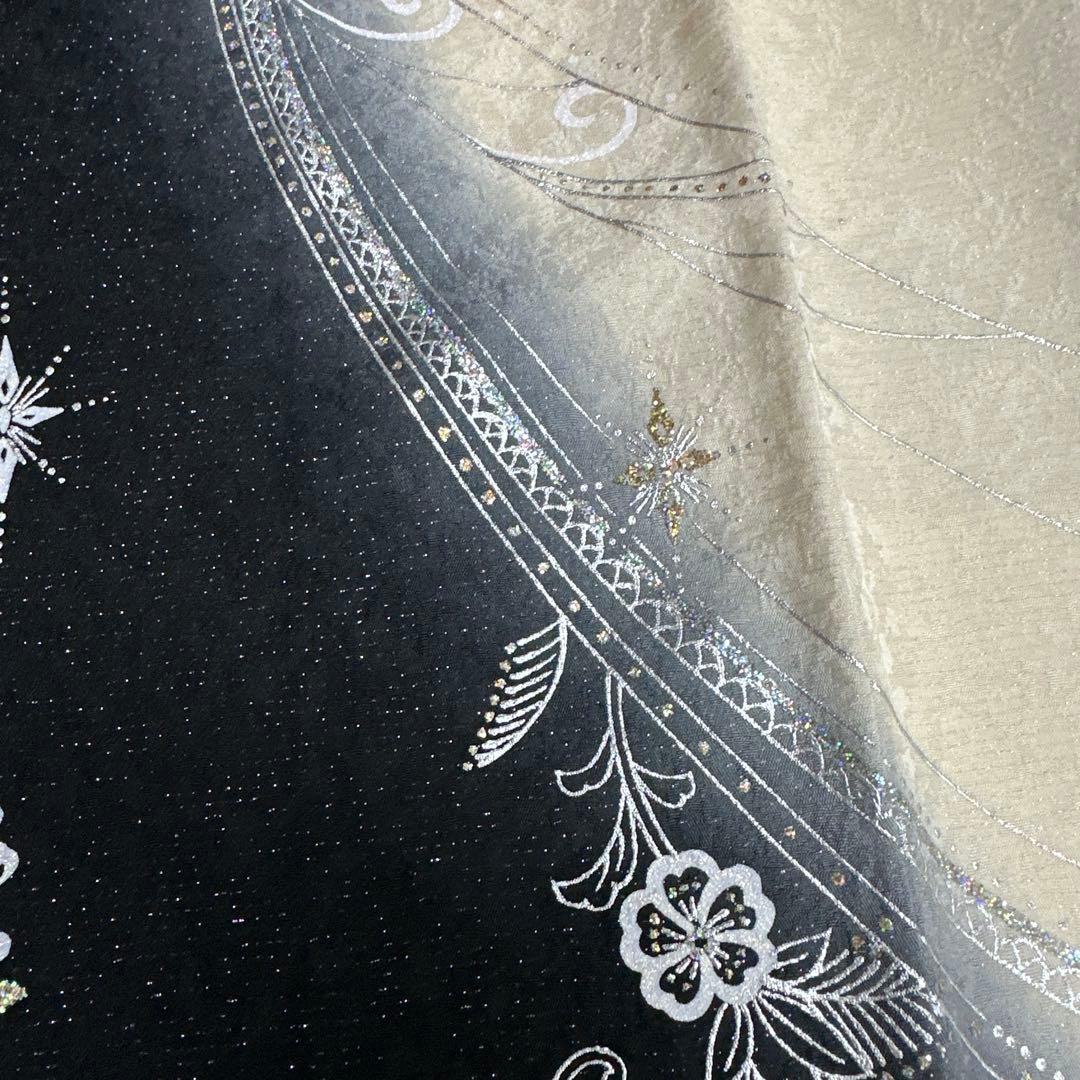 モノトーン キラキララインストーン訪問着 銀通し 白黒 - メルカリ