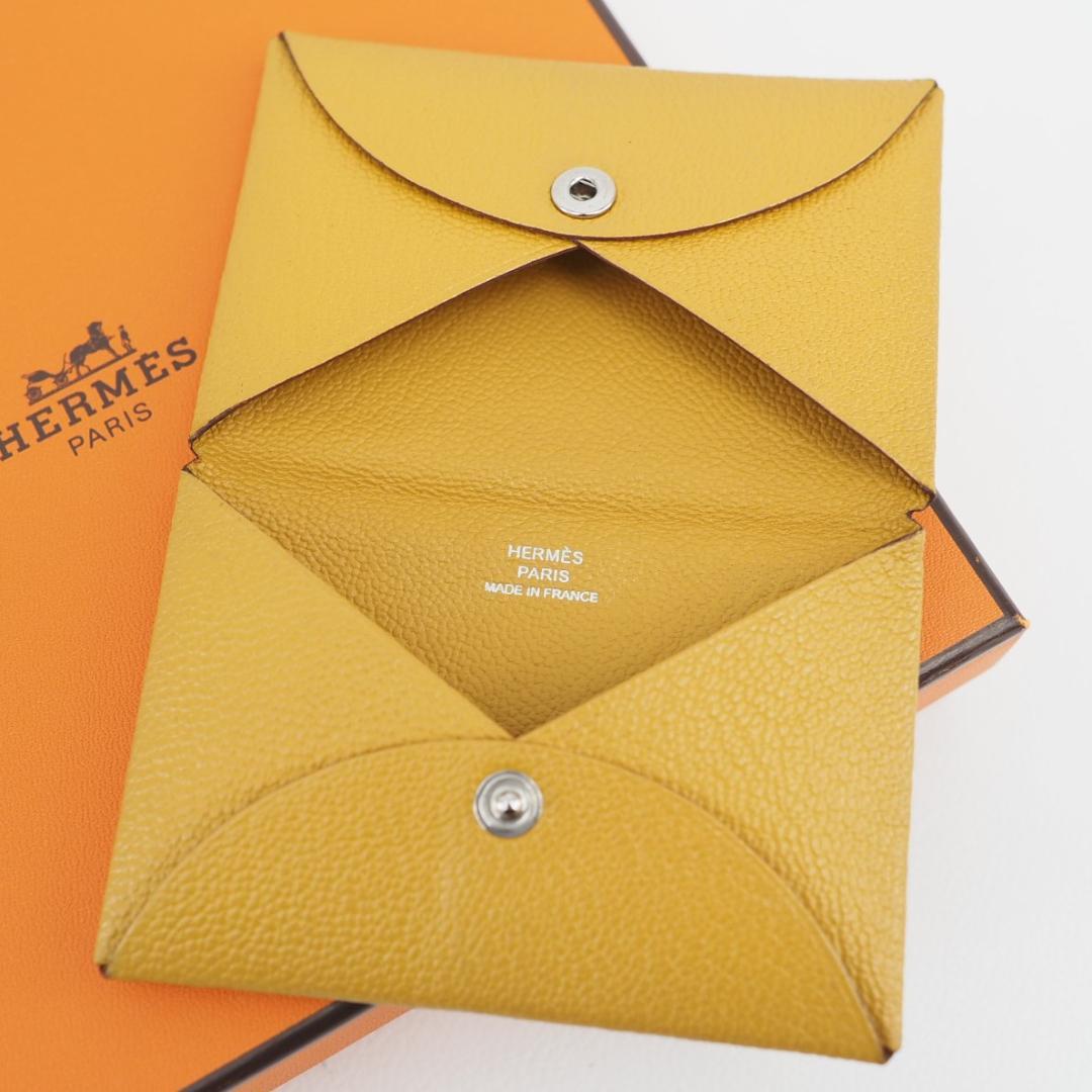 セール 2018年 HERMES エルメス カルヴィ イエロー 名刺入れ カード セール 2018年 HERMES エルメス カルヴィ イエロー 名刺入れ カード