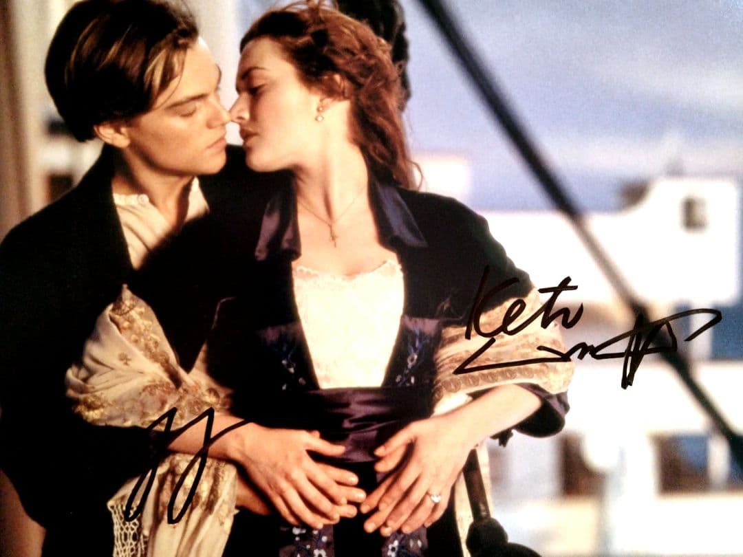 レオナルド・ディカプリオとケイト・ウィンスレット直筆サイン入り超
