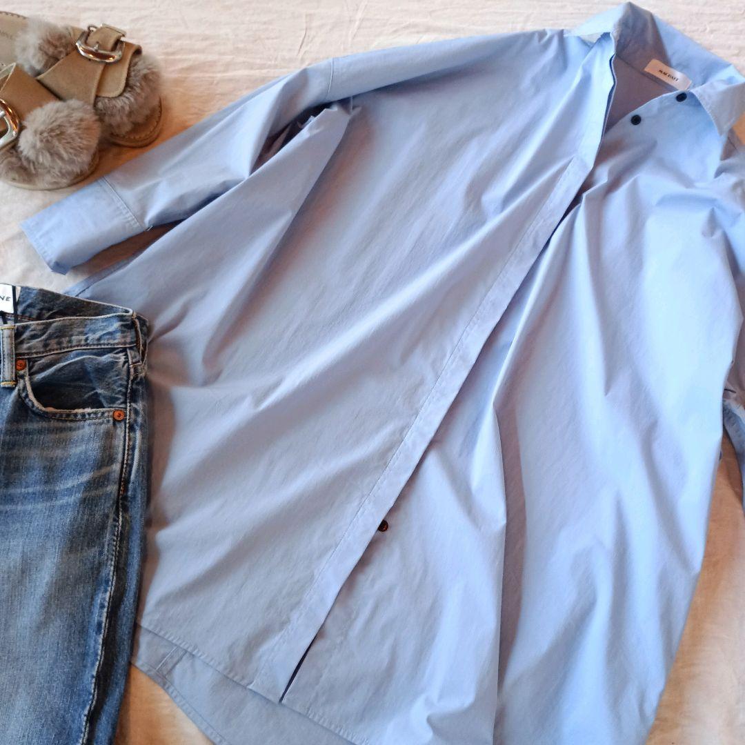 MACHATT ライトブルー オーバーサイズ シャツ