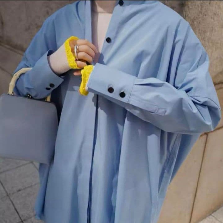 MACHATT ライトブルー オーバーサイズ シャツ