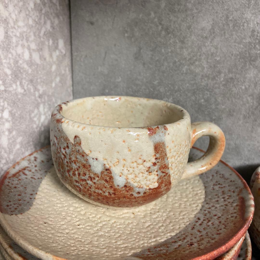 志野焼 北山窯 カップ&ソーサー 5客セット コーヒーカップ - メルカリ