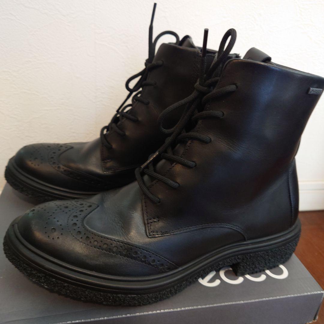 未使用 ECCO GORE-TEX 防水レザーブーツ 24.5cm