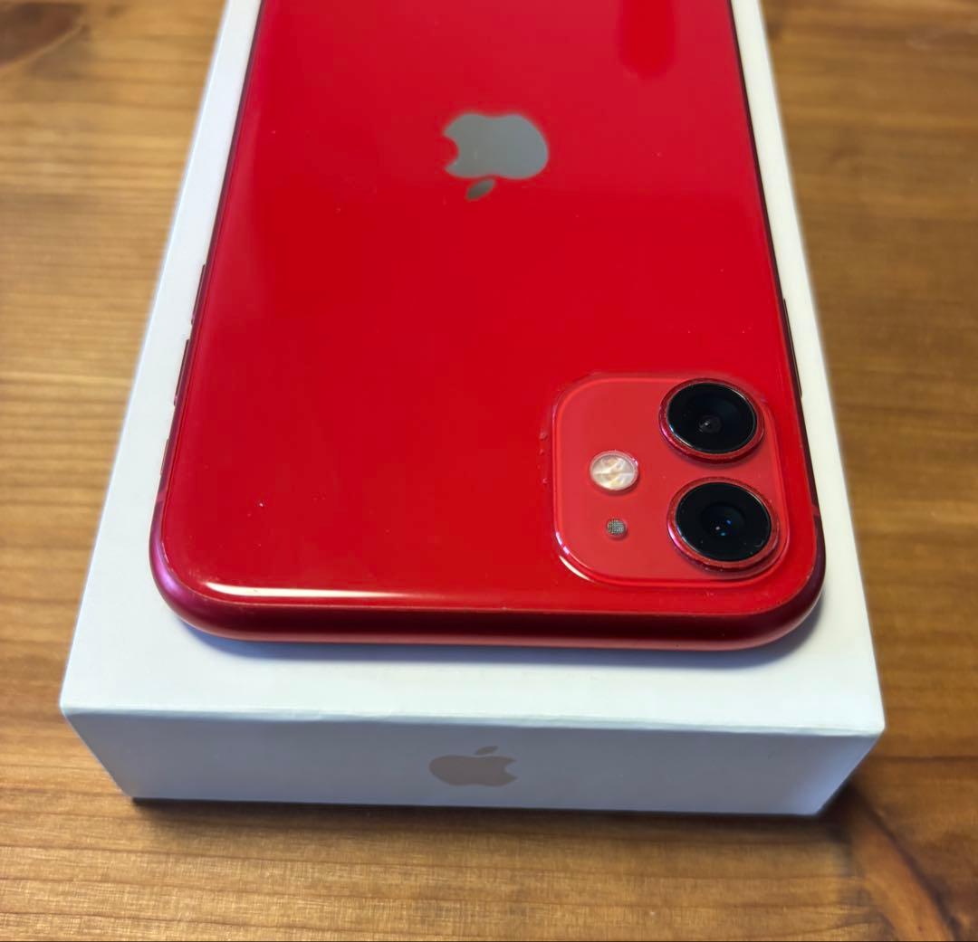 訳あり iPhone11 64g SIMフリー RED バッテリー82% - メルカリ