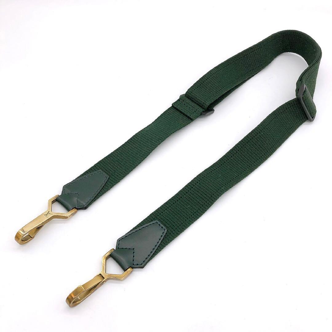 LOUIS VUITTON】ショルダーストラップ ダークグリーン キャンバス