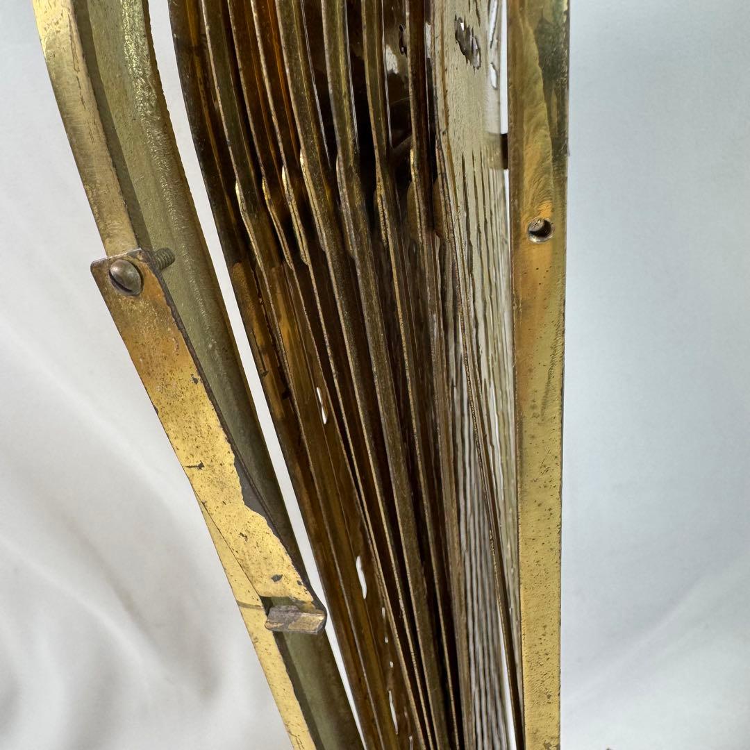 ファイヤースクリーン 暖炉 ストーブ 衝立 真鍮 金属 レトロ