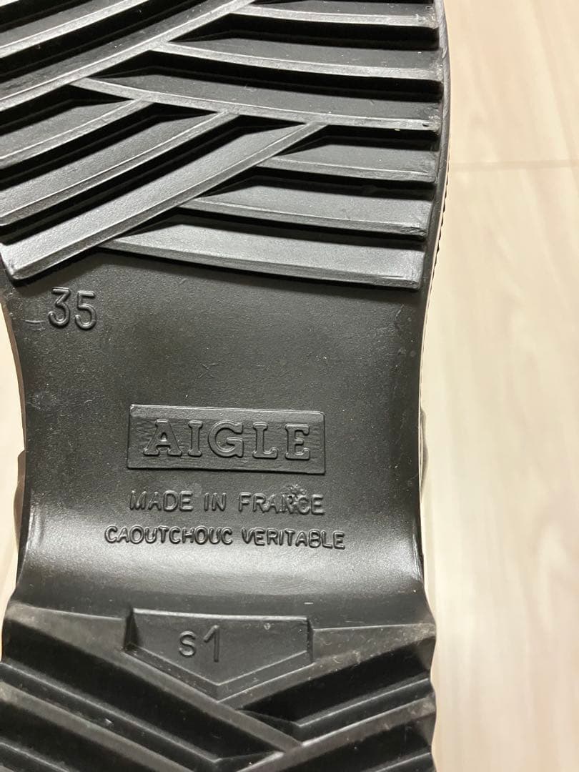 新品未使用 AIGLE レインブーツ ブラウン 35(22.5cm)フランス製