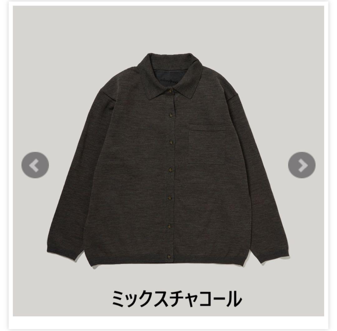 3WAYニットシャツカーディガン ミックスチャコール