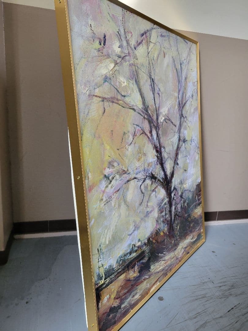 印象派風 油彩画 木の風景 大きなキャンバス - メルカリ