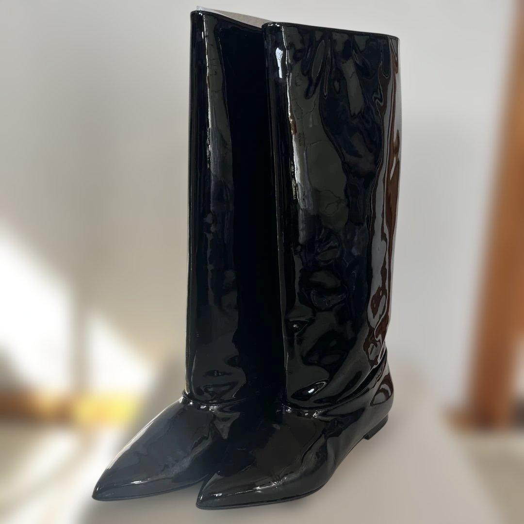 I*O様 NEBULONI E. ブラックロングブーツ 38 中古・古着通販】NEBULONIE (ネブローニ) ロングブーツ ブラック