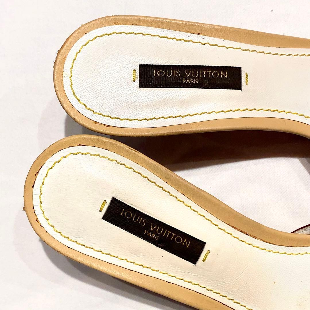 ルイヴィトンモノグラムマルチカラー ミュール ホワイト×ラベンダー